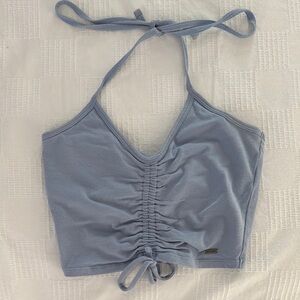 Hollister Blue Ruched Halter Top